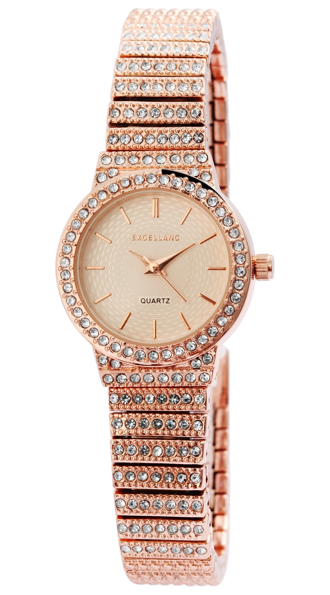 Excellanc női karóra fém pánttal, rózsaarany színű, Japán PC21 kvarc szerkezettel, ezüst számlap szín