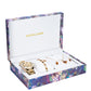 Excellanc Női ajándék Óraszett Karkötővel és Nyaklánccal, Szív alakú Borostyán színű Emporia kristályokkal, Arany színű
