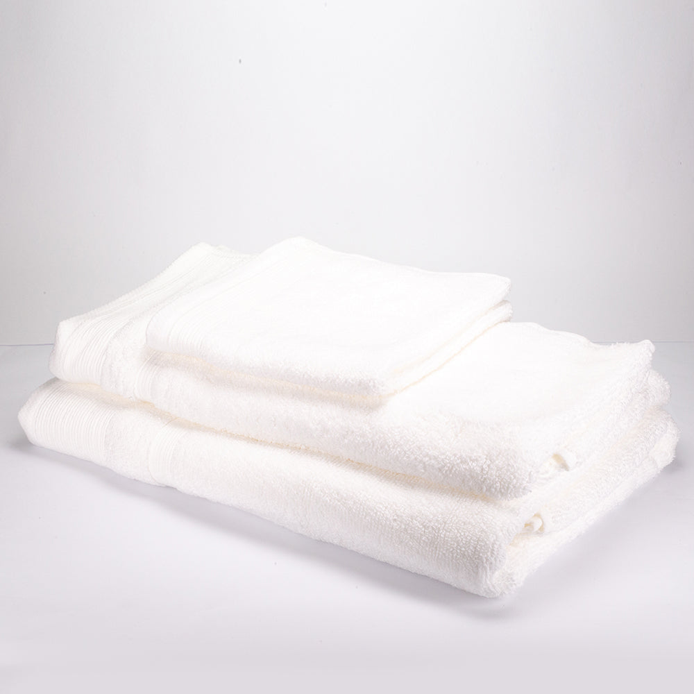 3+3+1 Nagyméretű Fürdőlepedő 100% Mikropamut Törölköző Ajándékszett, 500 GSM, Hófehér 10 