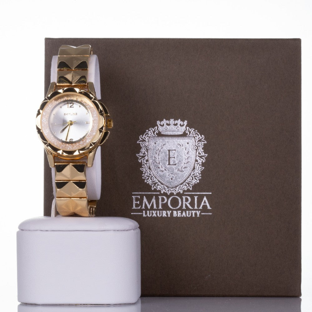 Arany Bevonatú Óra Fehér Emporia® Kristállyal 1 