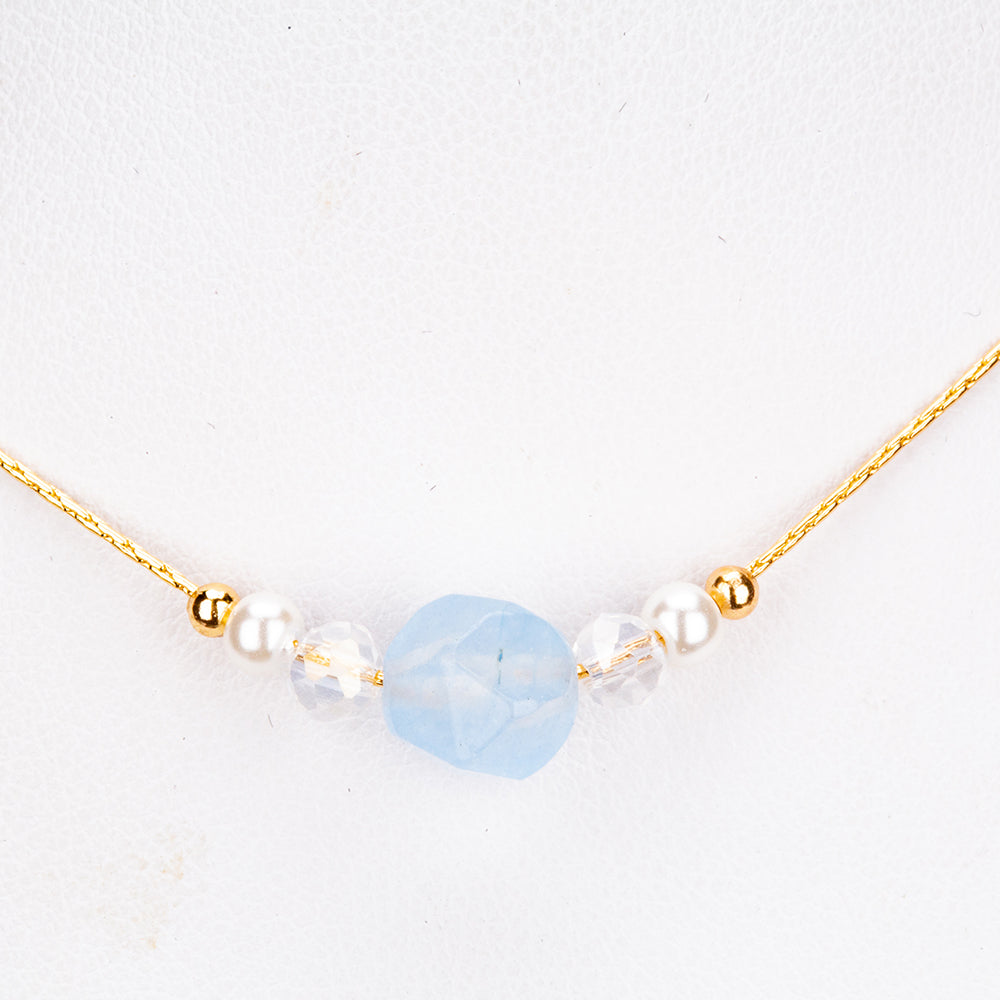 Arany tónusú Emporia Ötvözetű Szett Turmalinnal ( Nyaklánc+Fülbevaló+Karkötő )