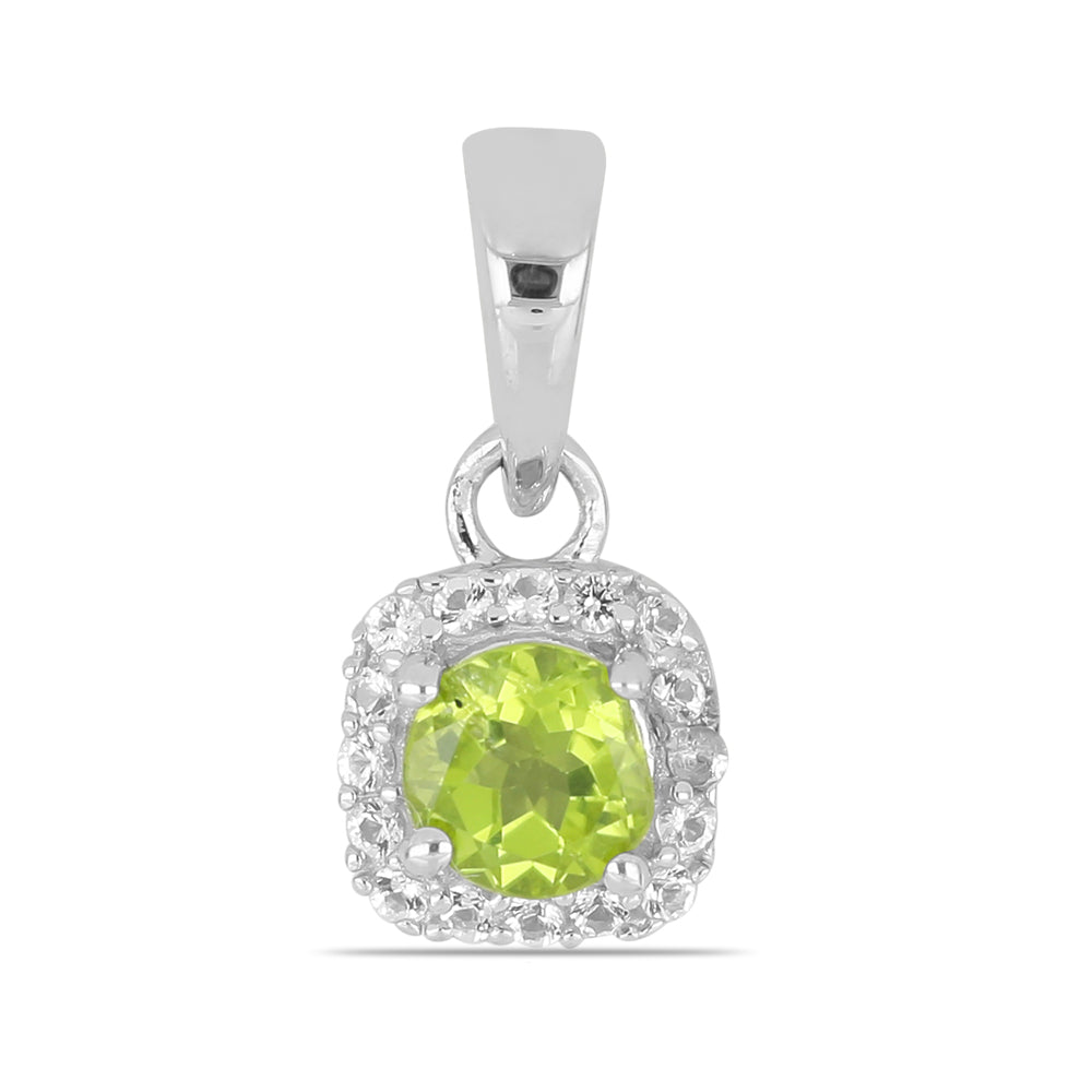 Ezüst Medál Changbai Peridottal és Fehér Topázzal 1 