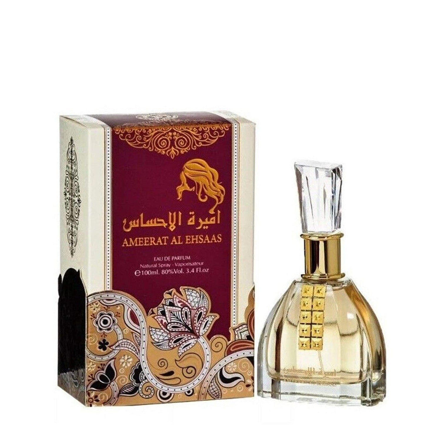 100 ml Eau de Parfume Ameerat Al Ehsaas Fűszeres Gyümölcsös Illat Nőknek