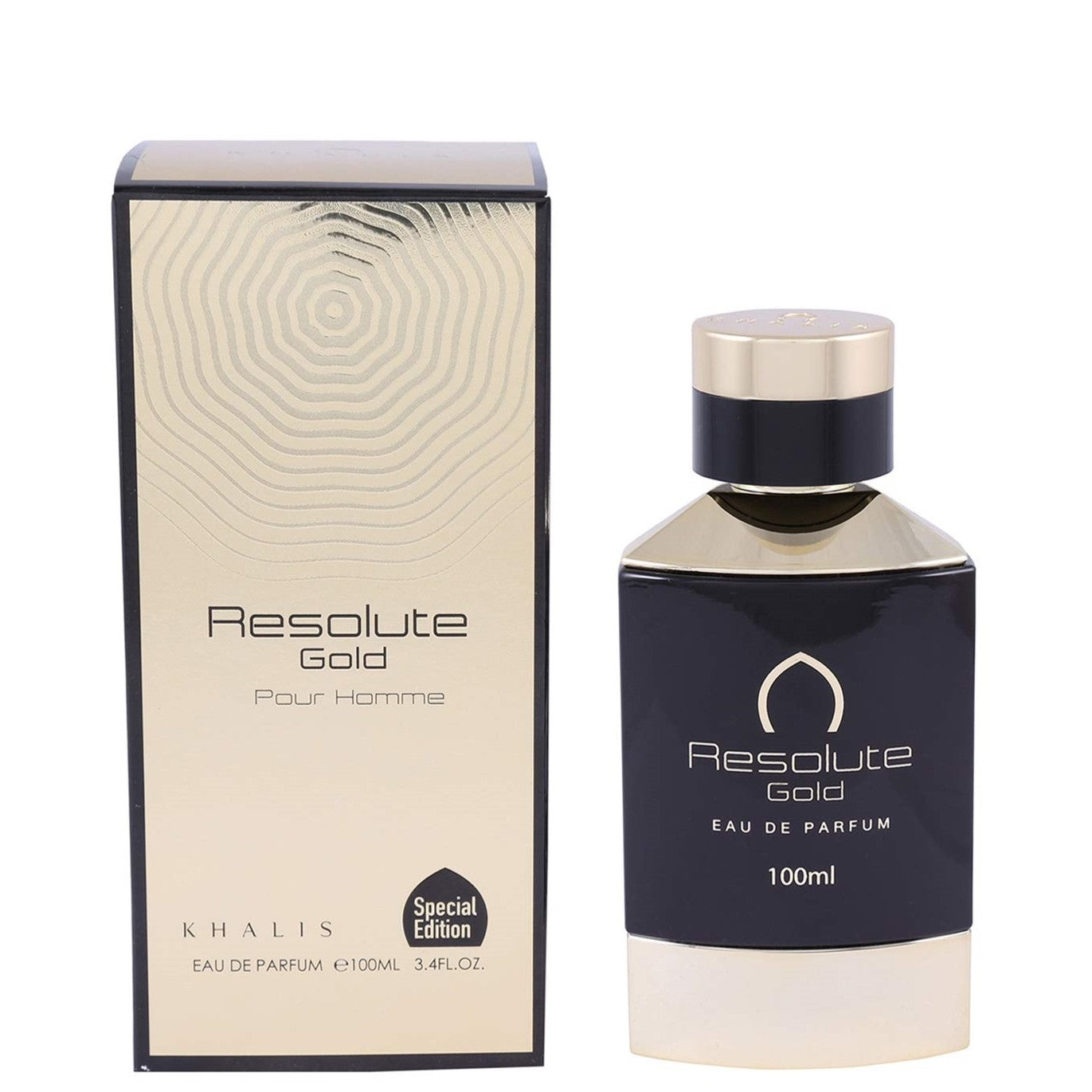 100 ml Eau de Parfum RESOLUTE GOLD Fűszeres Fás Illat Férfiaknak