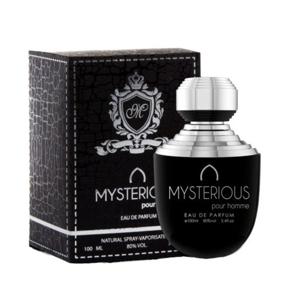 100 ml Eau de Parfum MYSTERIOUS Virágos Fás Pézsma Illat Férfiaknak