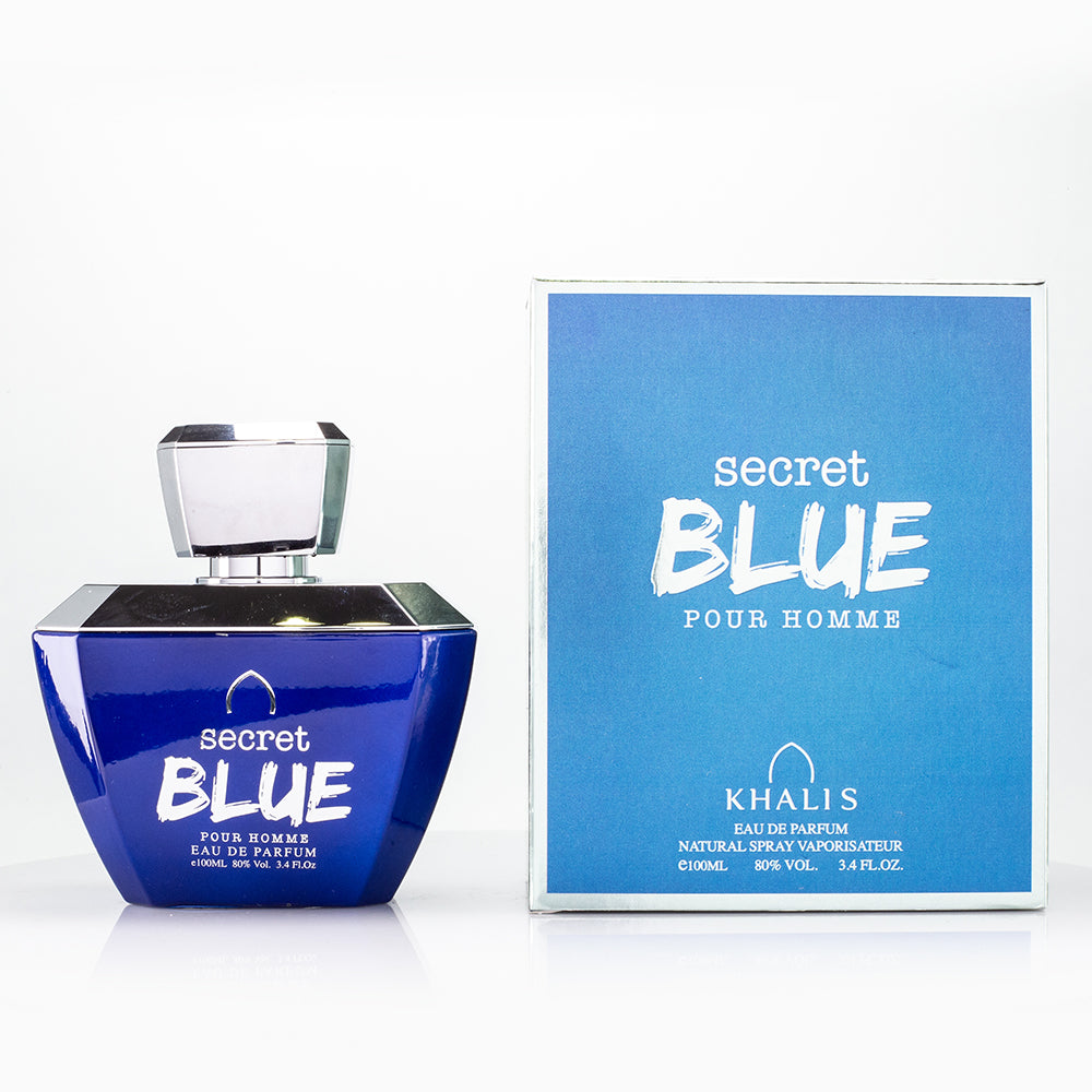 100 ml Eau de Parfum SECRET BLUE Fűszeres Gyümölcsös Pézsma Illat Férfiaknak 1 