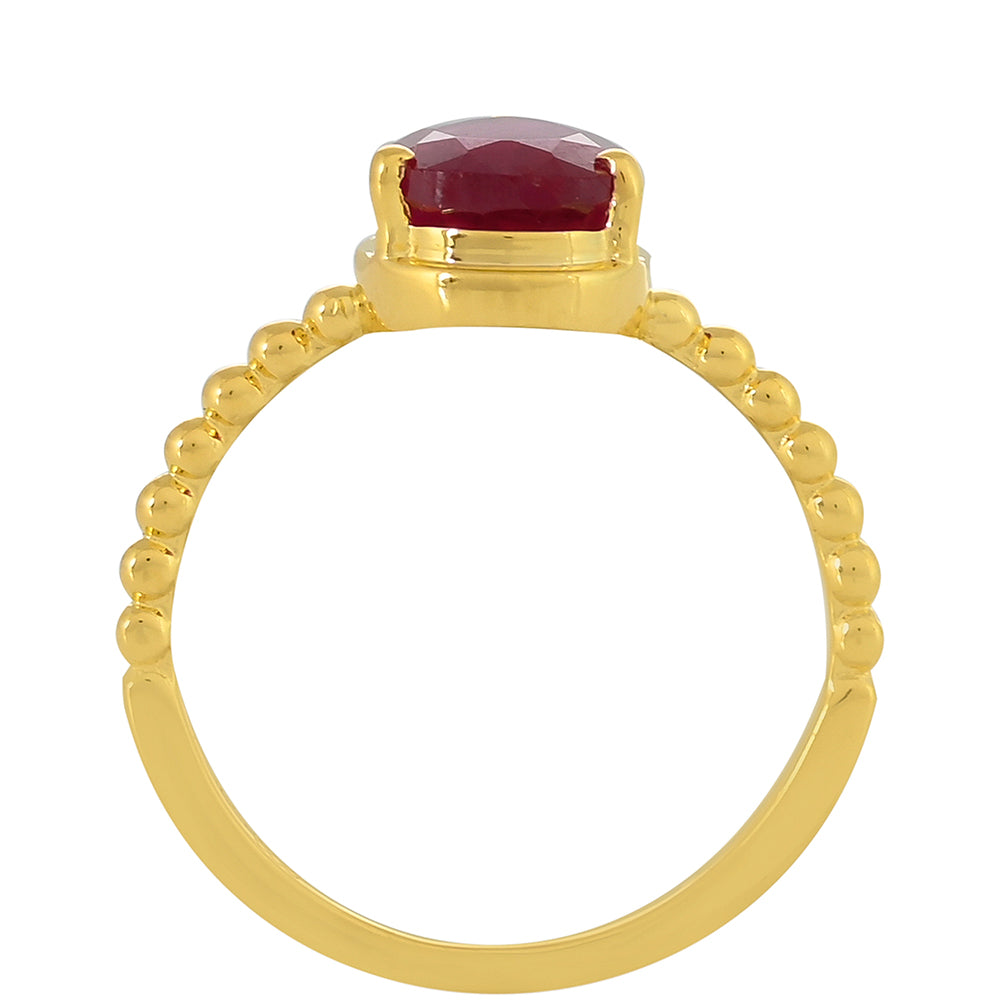 Arannyal Bevont Ezüst Gyűrű Thai Rubinnal