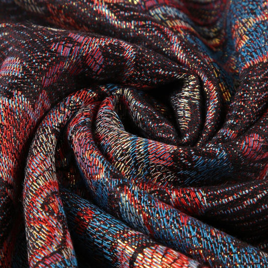 100% Valódi Pashmina Kasmír Sál-Kendő, 70 cm x 180 cm, Többszínű Fekete