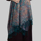 100% Valódi Pashmina Kasmír Sál-Kendő, 70 cm x 180 cm, Zöldeskék Fényes