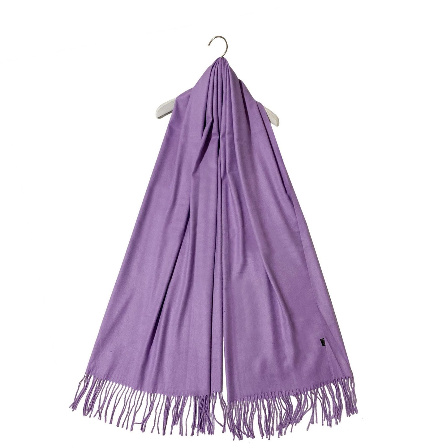 100% Pashmina Kasmír Sál, 70 cm x 170 cm, Szuper Puha, Sima Halványlila