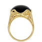 Arannyal Bevont Ezüst Gyűrű Fekete Onixszal