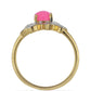 Arannyal Bevont Ezüst Gyűrű Lega Dembi Etiópiai Pink Opállal és Fehér Topázzal