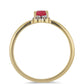 Arannyal Bevont Ezüst Szett Vörös Kvarccal ( Fülbevaló+Gyűrű+Medál )