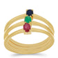 Arannyal Bevont Ezüst Szett Madagaszkári Rubinnal és Brazil Smaragddal ( Gyűrű )